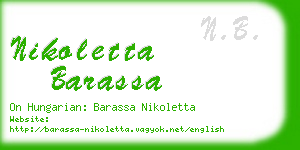 nikoletta barassa business card